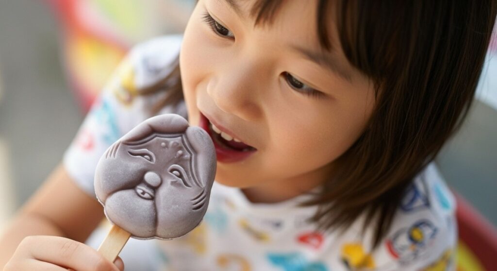 アイスを食べる女の子
